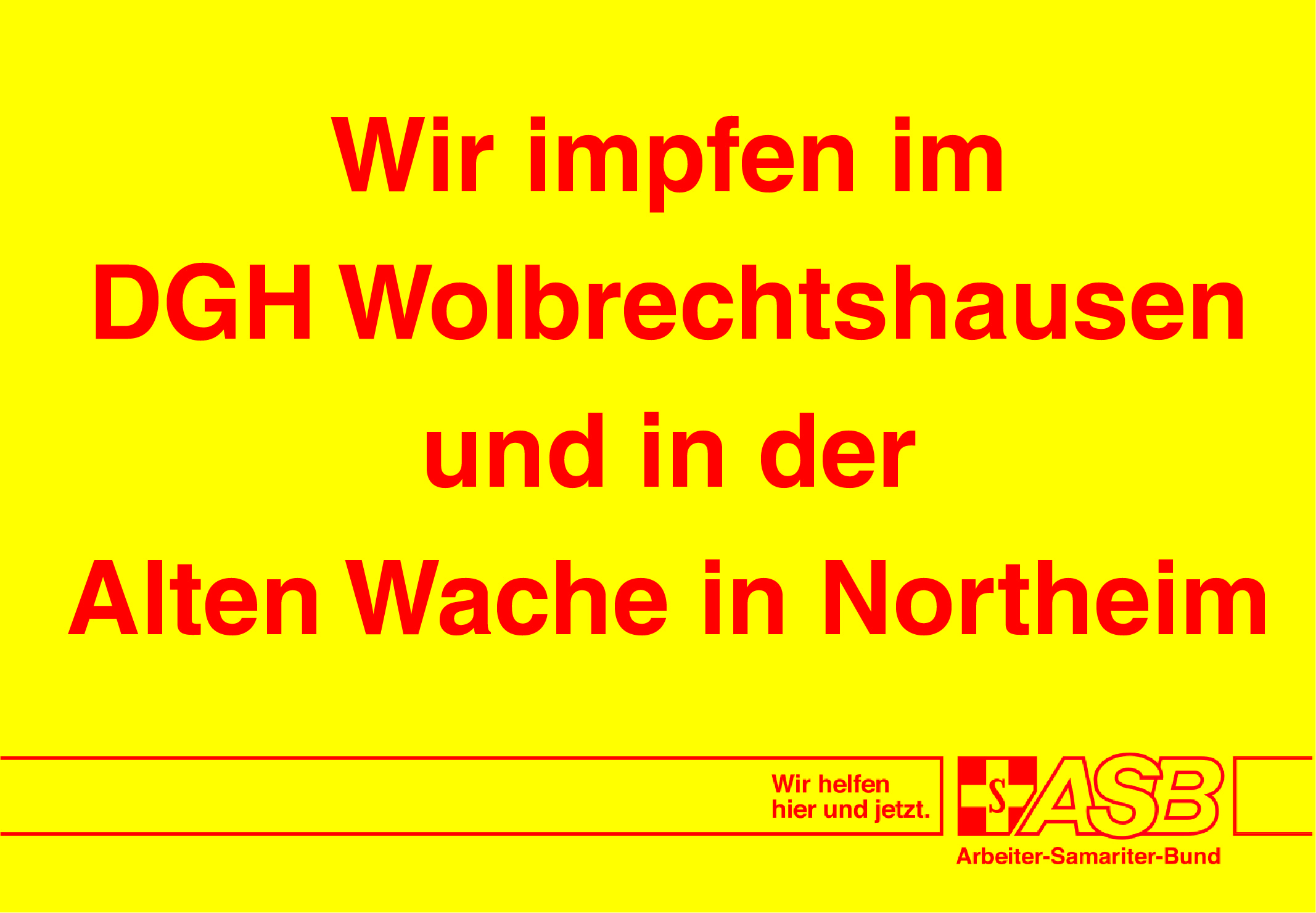 ASB impft zu folgenden Zeiten